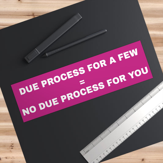 Pink Due Process Constitution Bumper Stickers