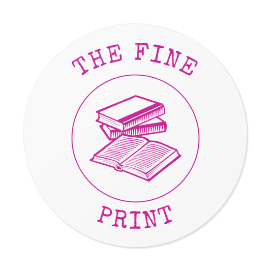 Pink Vinyl Sticker Branded The Fine Print Logo