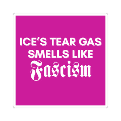 ICE's Tear Gas Smells Like Fascism Pink Sticker