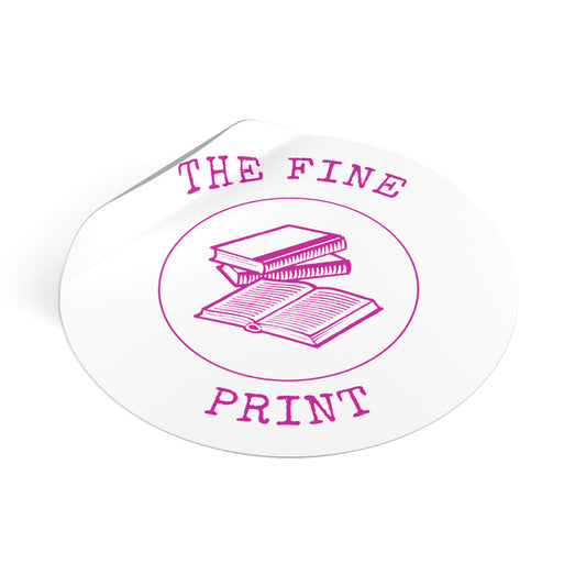 Pink Vinyl Sticker Branded The Fine Print Logo
